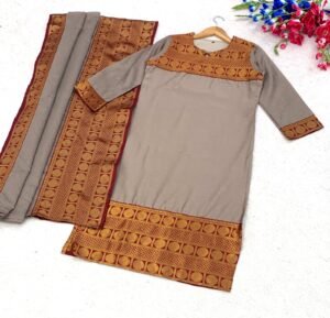 Alternative view of Introducing New Kanchi Cotton Trendy Kurta Dupatta Set (2 Piece)
