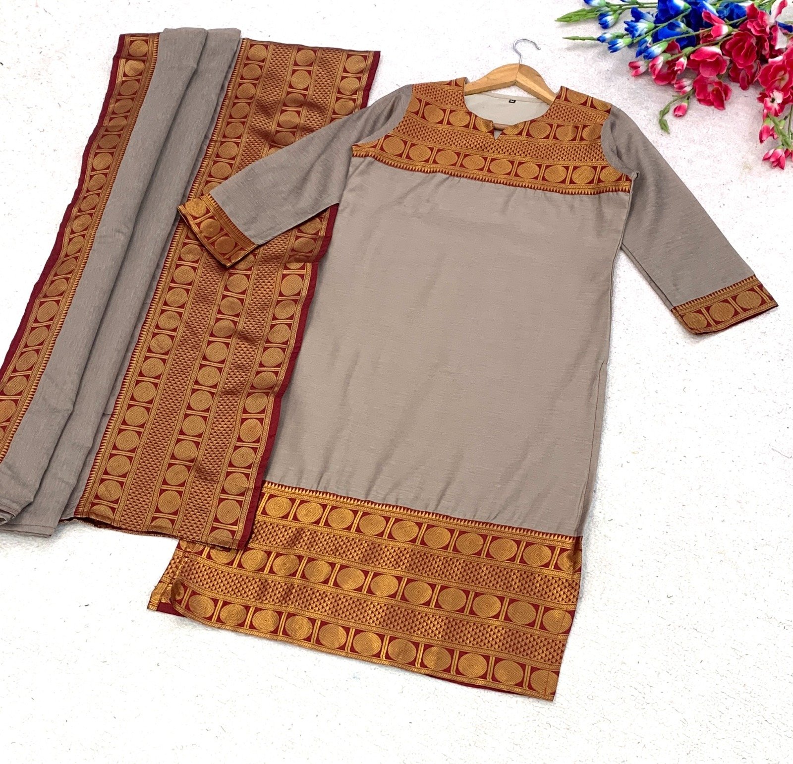 Introducing New Kanchi Cotton Trendy Kurta Dupatta Set (2 Piece) - Image 2