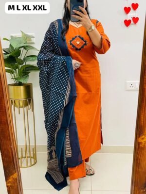 Step into style with this beautifully designed Pure Cotton suit!