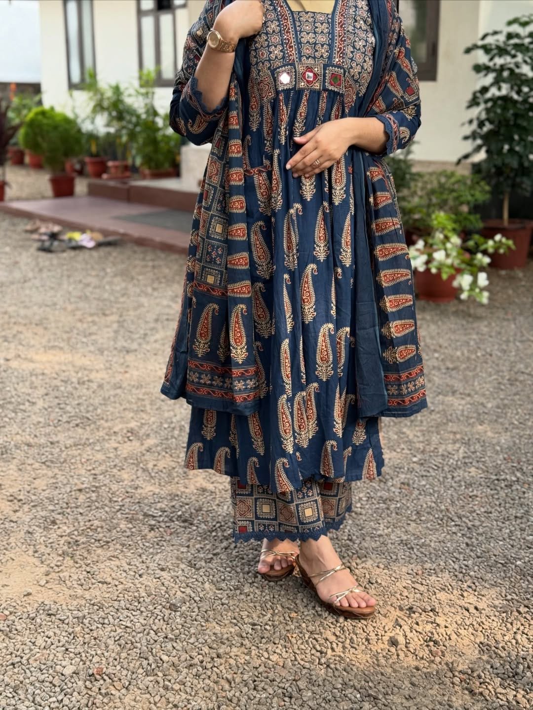 Upgrade your ethnic wardrobe with this elegant Jaipuri cotton suit set, crafted in premium 60x60 soft cotton fabric for all-day comfort. Featuring authentic Bagru print with traditional motifs, this outfit reflects timeless Rajasthani craftsmansh. - Image 3