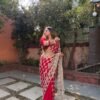 Looking some one for this same colour beautiful Designer Saree on Fendy Silk Fabric with Real Mirror work and blouse on also Fendy Silk Fabric.