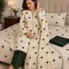 Premium beige fabric with heart embroidery work for you trendy look