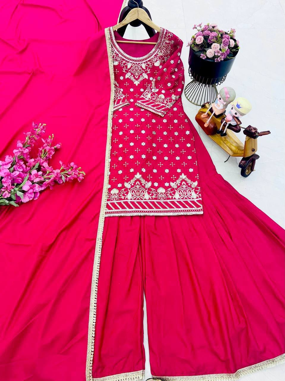 AK-Series New Designer Party Sharara Suit & Dupatta Set - Image 2