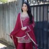 AK-Series New Designer Party Sharara Suit & Dupatta Set