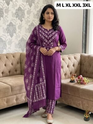 Looking to update your ethnic wardrobe? Check out this stunning Bandhani Suit Set—perfect for daily wear, office, or small gatherings