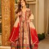 Introducing a stunning heavy golden thered works with original mirror works maxi set paired with a graceful dupatta, crafted for timeless elegance.