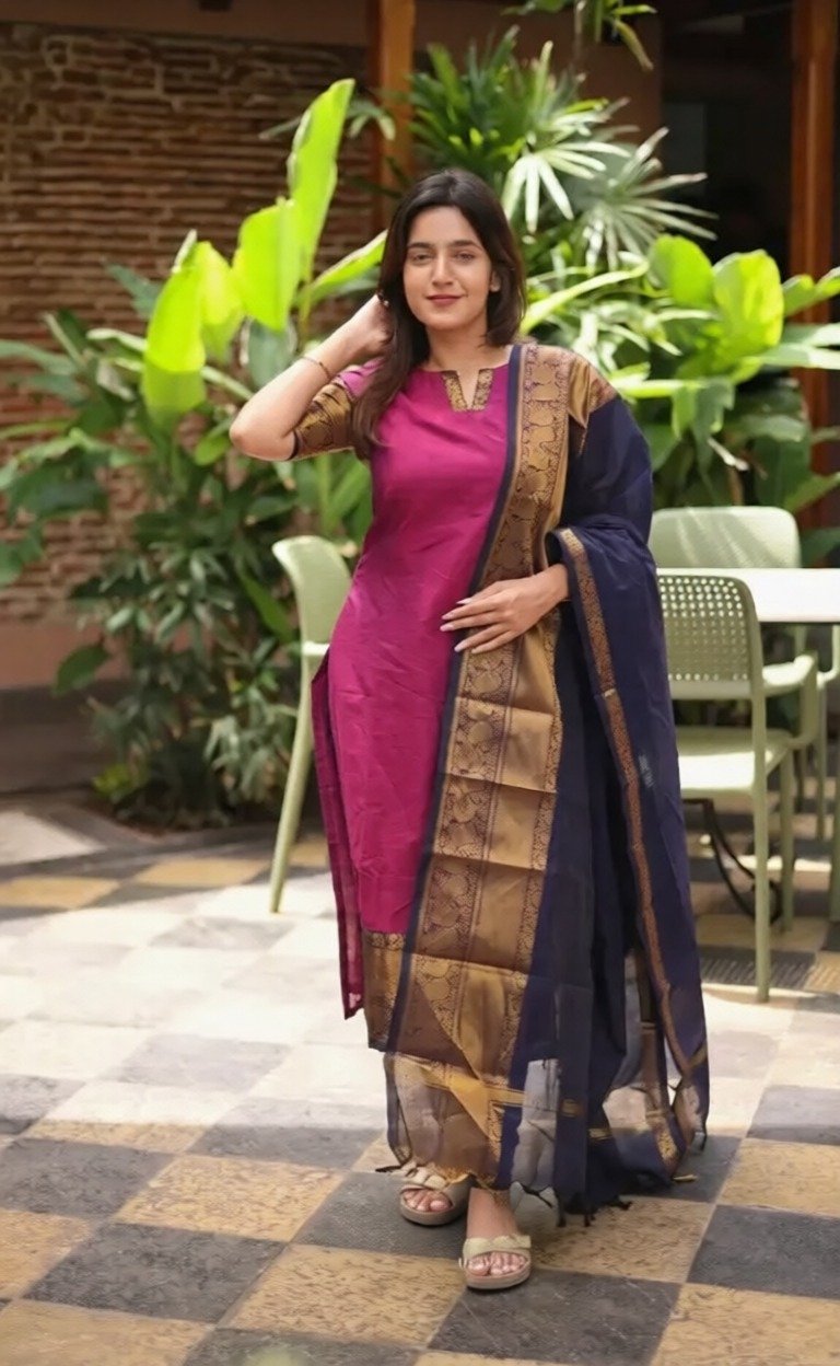 Introducing New Kanchi Cotton Trendy Kurta Dupatta Set (2 Piece)