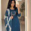 NEW ARRIVAL CHANDERI SILK KURTI WITH PANT WITH DUPPATA