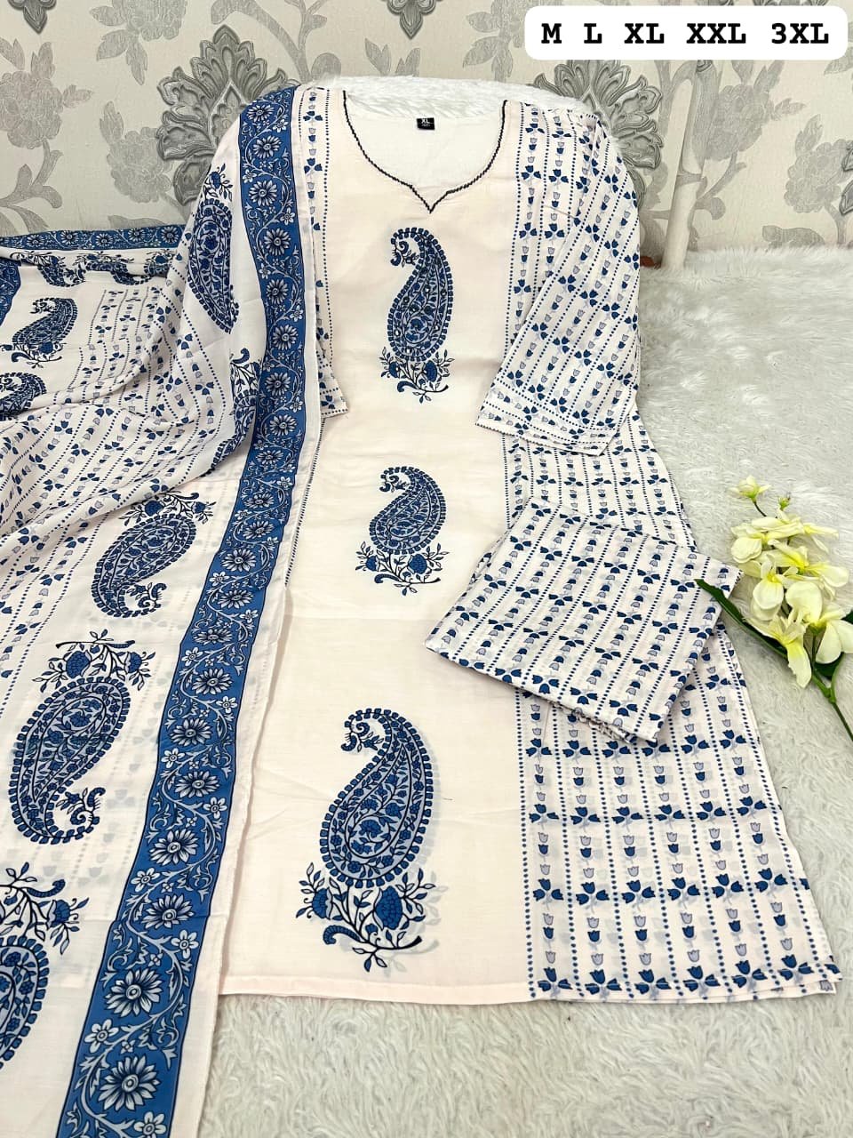 Morgan Silk Digital Print Kurti With Pant With Dupatta - Image 2