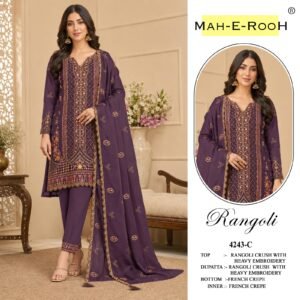Rangoli Crush with Heavy Embroidered 3mm Sequence Work & Khatli Work