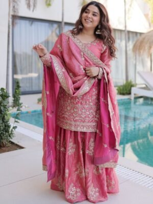 Today We Are Launching Party Wear Kurati style with Pent and Dupatta Readymade Collection.