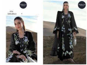 Pure camric cotton with heavy self embroidery