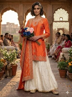AK LUNCHING NEW ĐĚSIGNER PARTY WEAR TOP AND PLAZZO. WITH FANCY DUPPATA WITH EMBROIDERY WORK