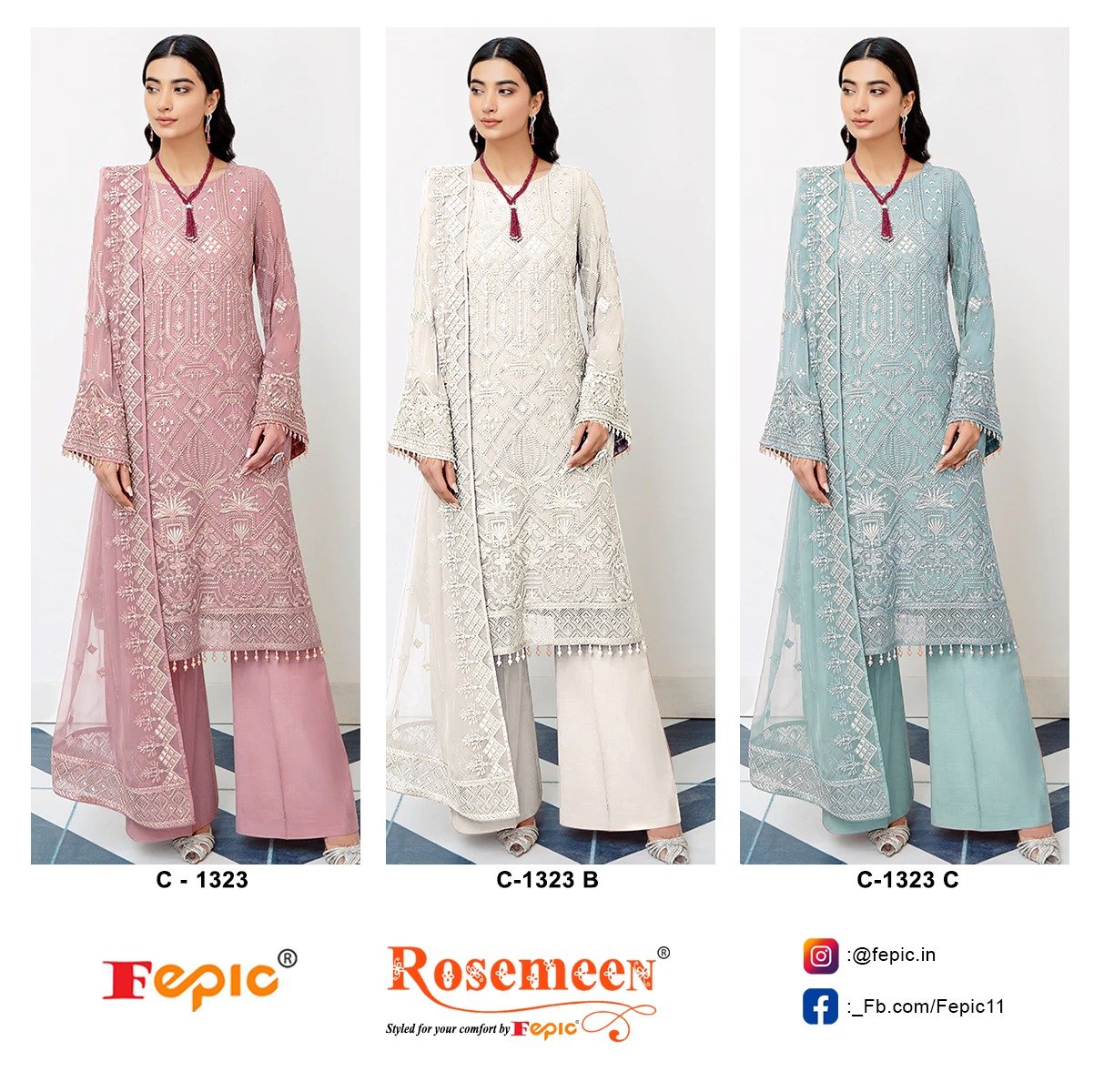 GEORGETTE EMBROIDERED WITH HANDWORK - Image 4