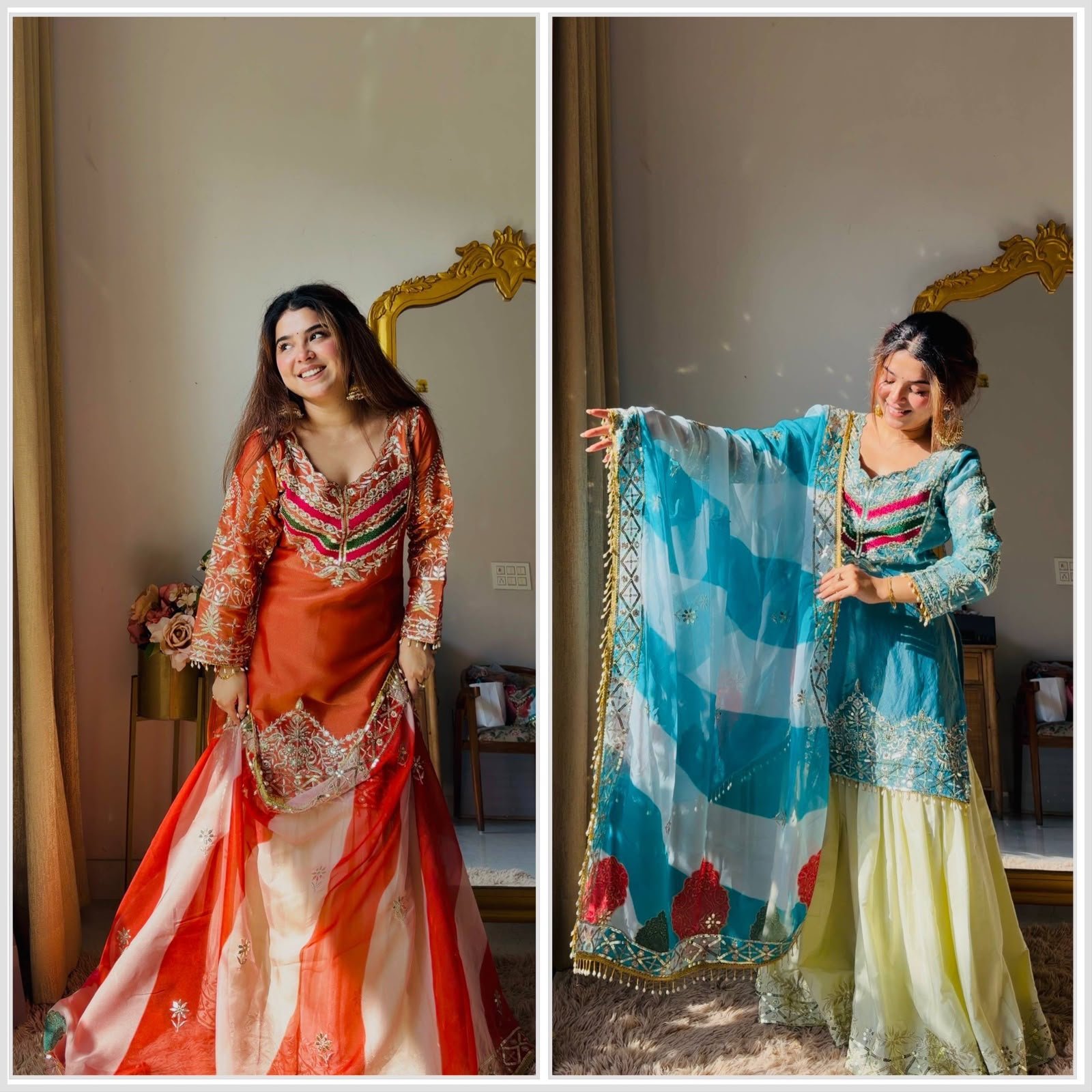 Designer Embroidered Top Plazzo Dupatta Set Collection - Image 5