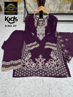 Alternative view of Designer neck cutwork  kurti & Embroidery  Sleeve , Gorgeous Looking With Attractive designer cutwork Pant With  chanderi embroidery cut work Duptta