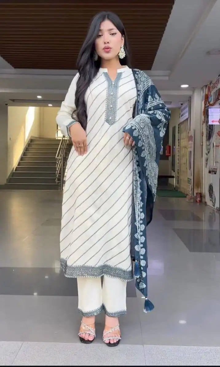 Morgan Silk Digital Print Kurti With Pant With Dupatta