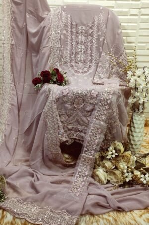 Alternative view of Heavy Faux Georgette With Heavy Embroidery Front And Back