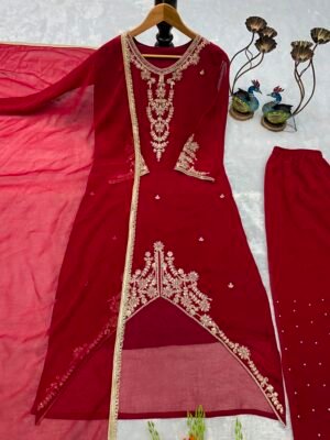 Alternative view of NEW ĐĚSIGNER PARTY WEAR TOP AND PLAZZO. WITH FANCY DUPPATA AND EMBROIDERY WORK