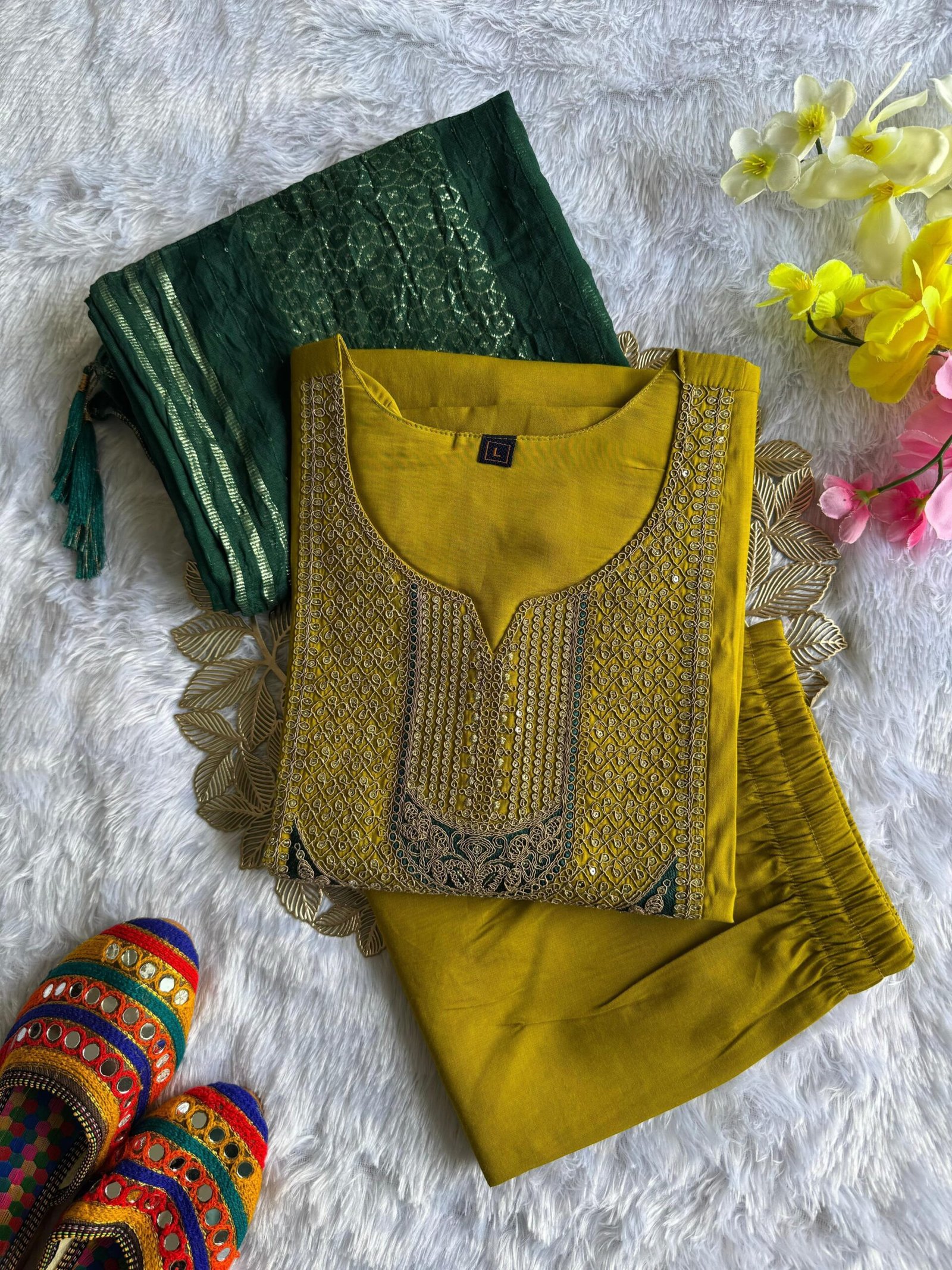 New Designers Kurti Pent Dupatta Set - Image 2