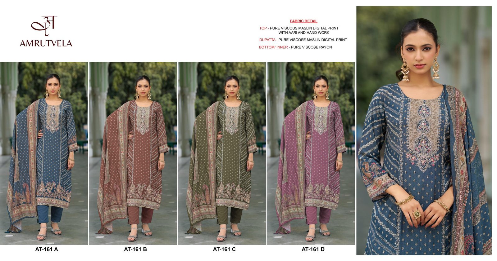 Top Pure viscous Maslin digital print with aari and hand work