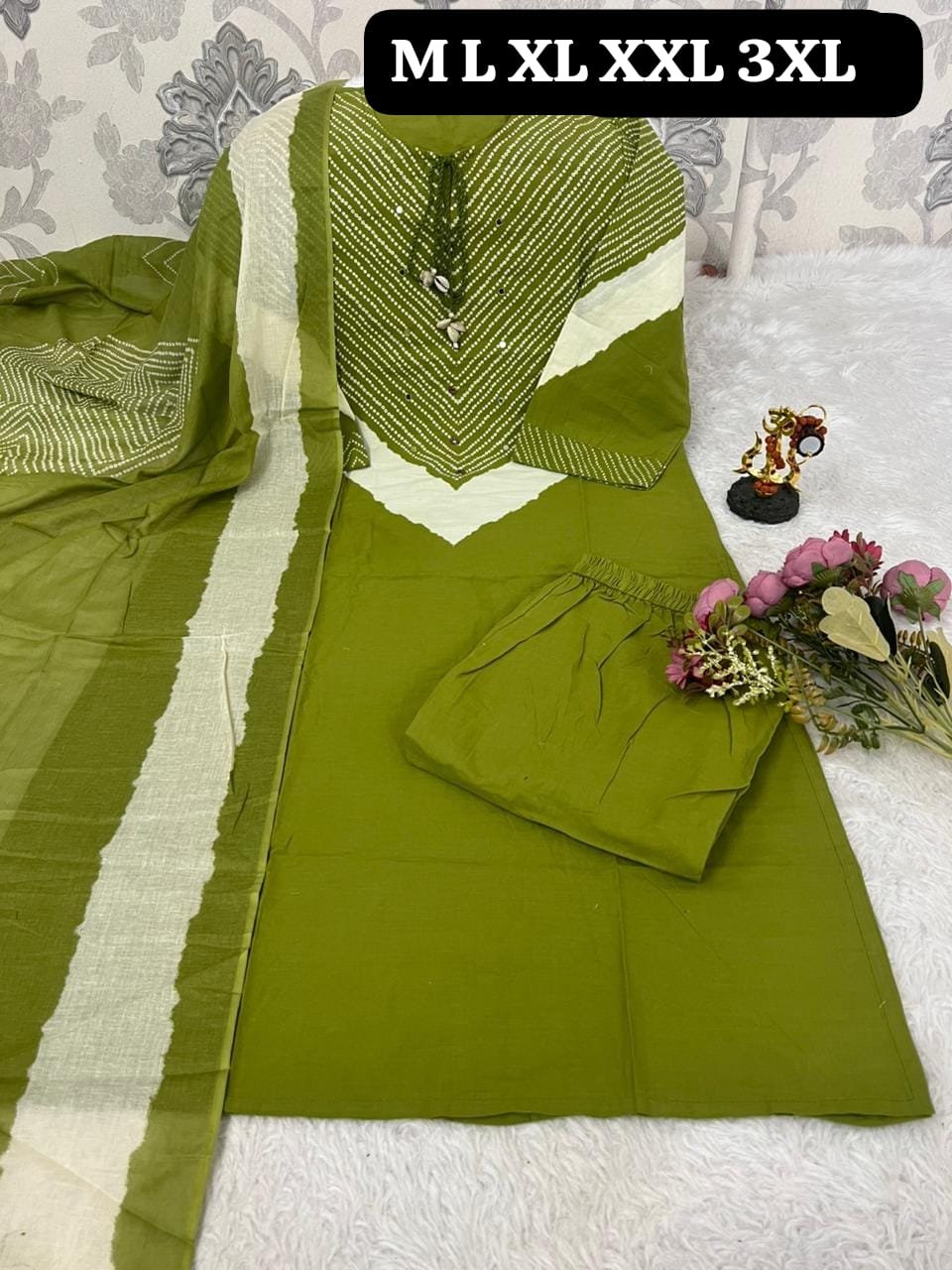 Looking to update your ethnic wardrobe? Check out this stunning Bandhani Suit Set—perfect for daily wear, office, or small gatherings