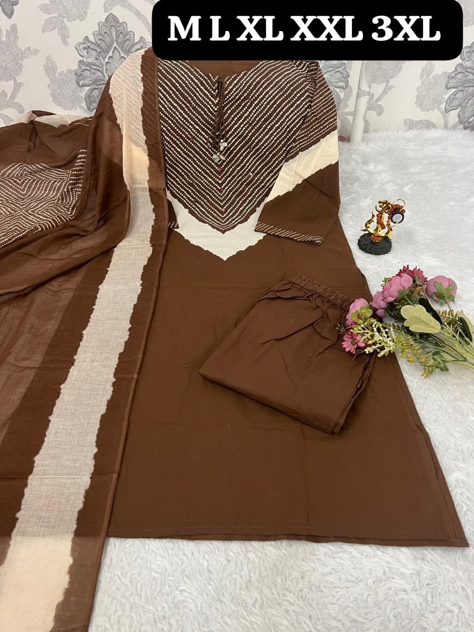Looking to update your ethnic wardrobe? Check out this stunning Bandhani Suit Set—perfect for daily wear, office, or small gatherings - Image 4
