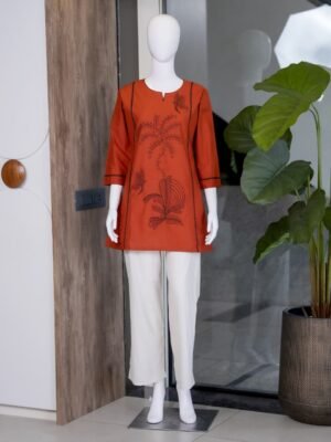 Alternative view of Premium Dabu Cotton Kurti Set