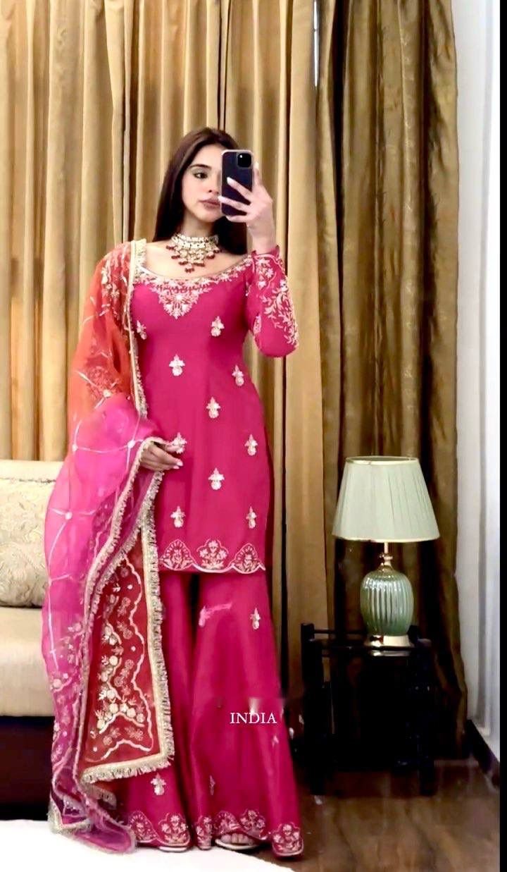 Launching New Design *(Top&Sarara&dupatta) Reddy To Wear Look Design