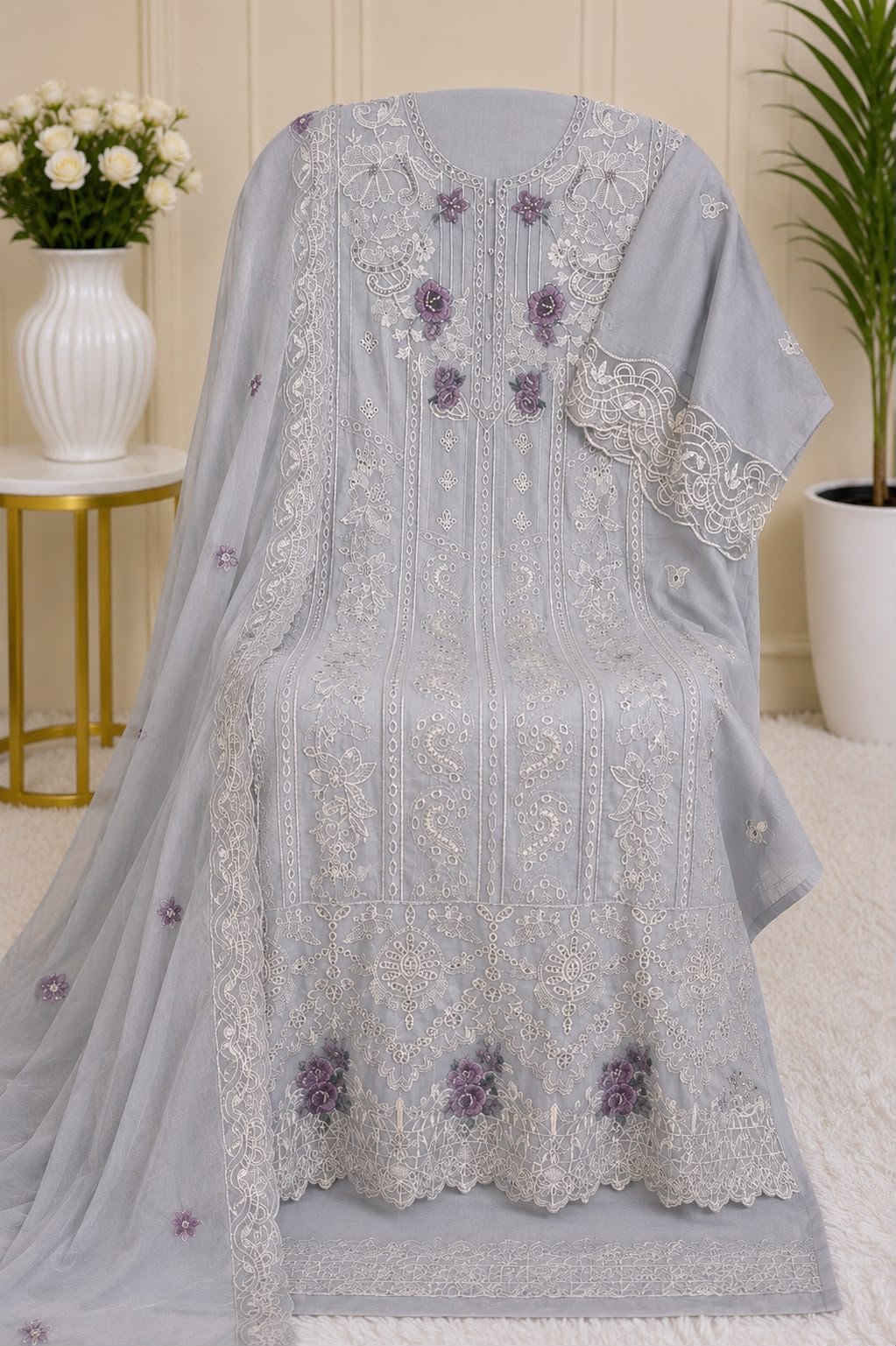 HEAVY PC COTTON With heavy Embroidery work and sequnace work With Heavy KHATLI WORK - Image 4