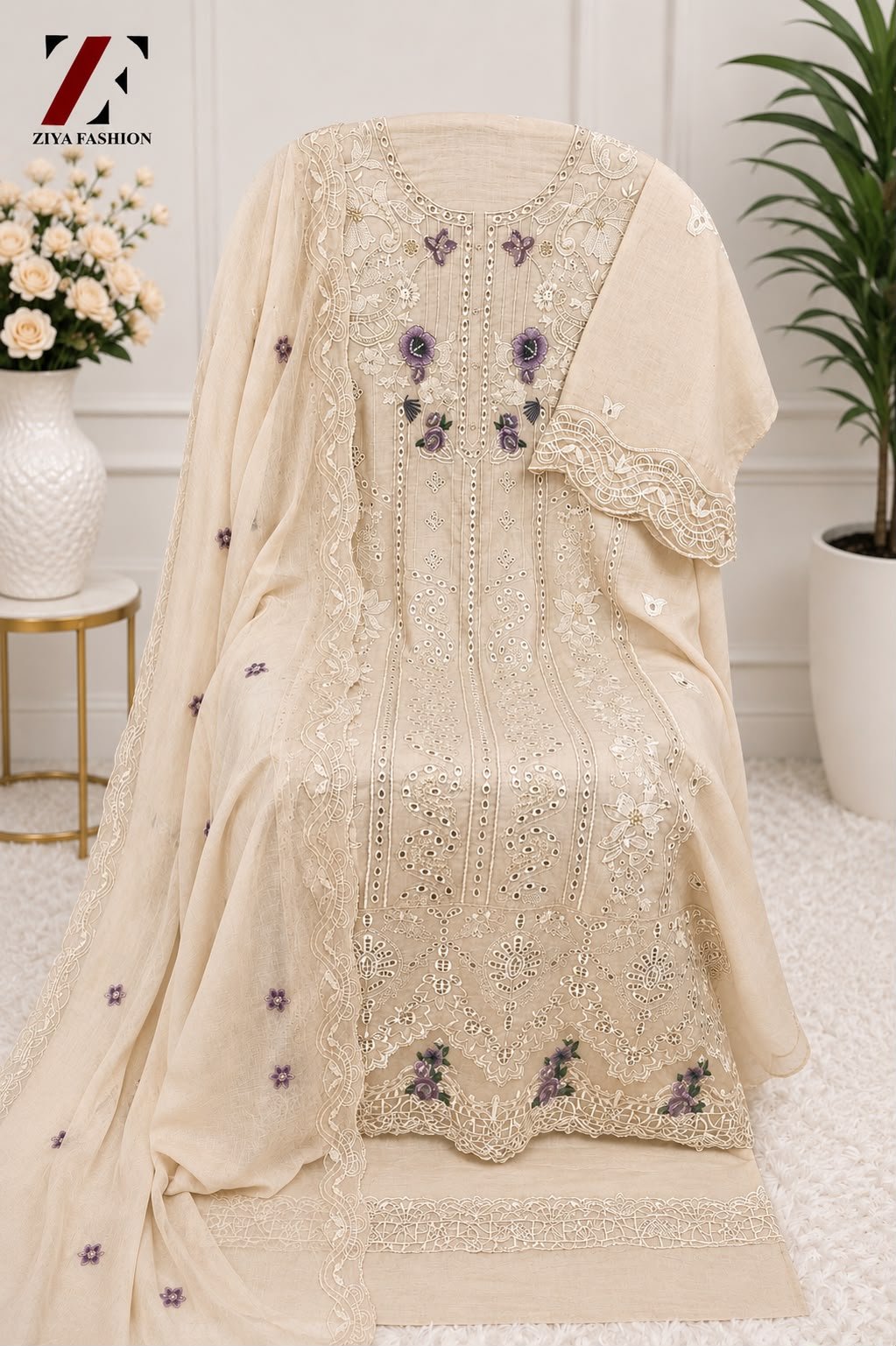 HEAVY PC COTTON With heavy Embroidery work and sequnace work With Heavy KHATLI WORK - Image 6