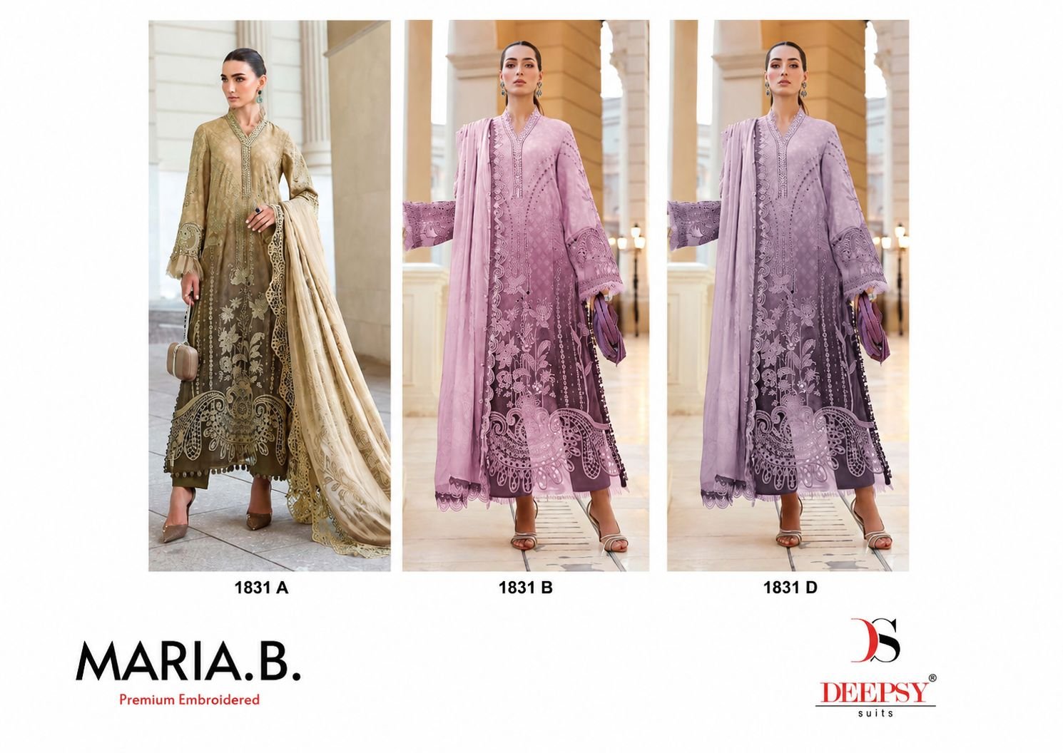 Hit Deisgn of Maria B Premium Embroidered 25-3DEEPSY SUITS - Image 7