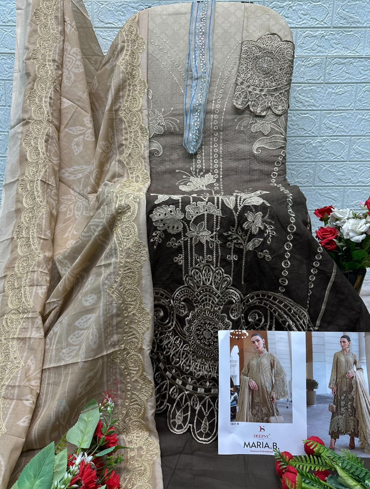 Hit Deisgn of Maria B Premium Embroidered 25-3DEEPSY SUITS - Image 2
