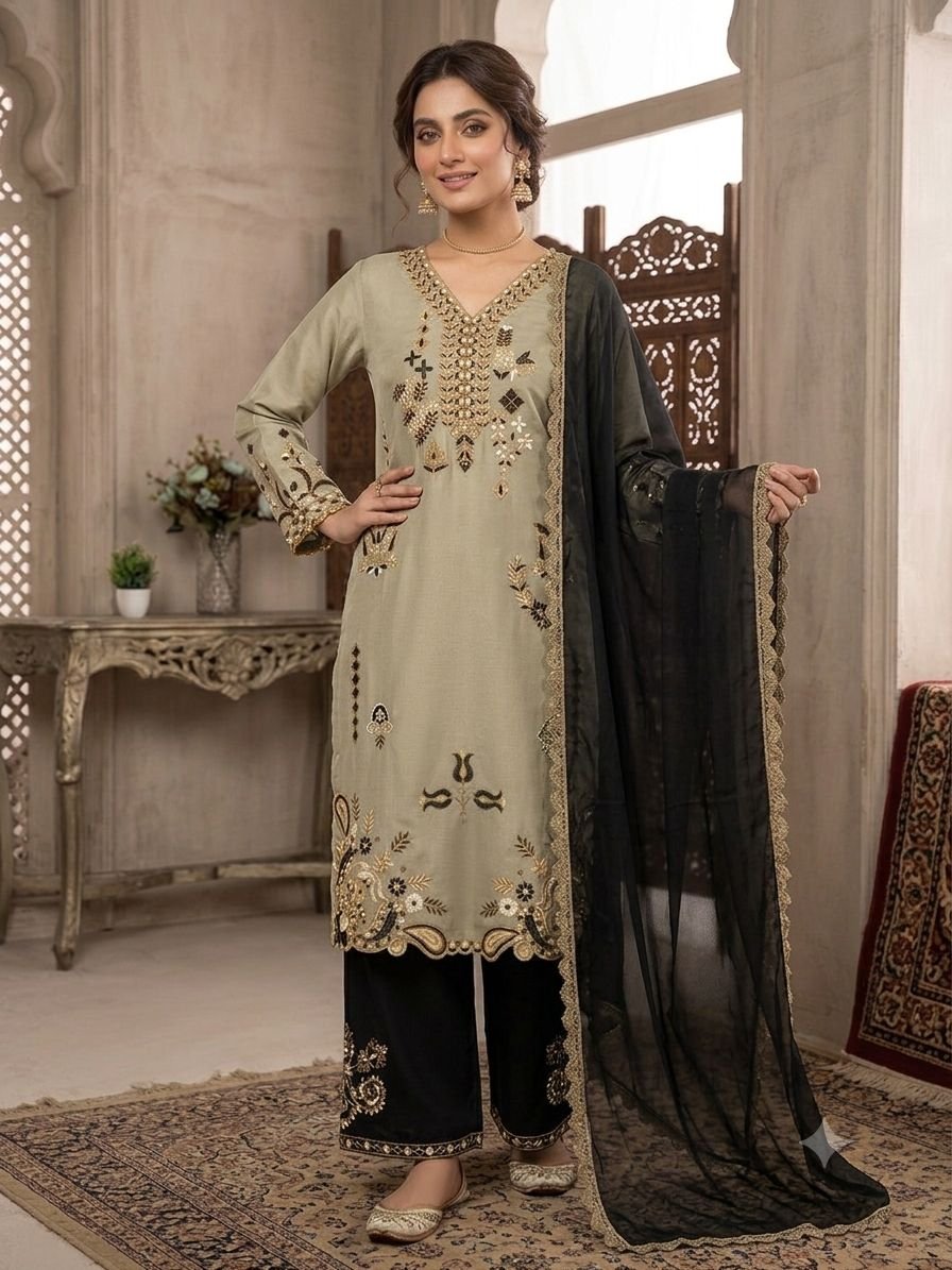 THIS SUMMER SEASON WEAR OUR BEAUTIFUL EMBROIDERED PAKISTANI PLAZZO SET