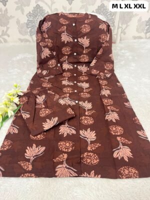 Alternative view of Pure Cotton Kurti With Pant With One Side Pocket