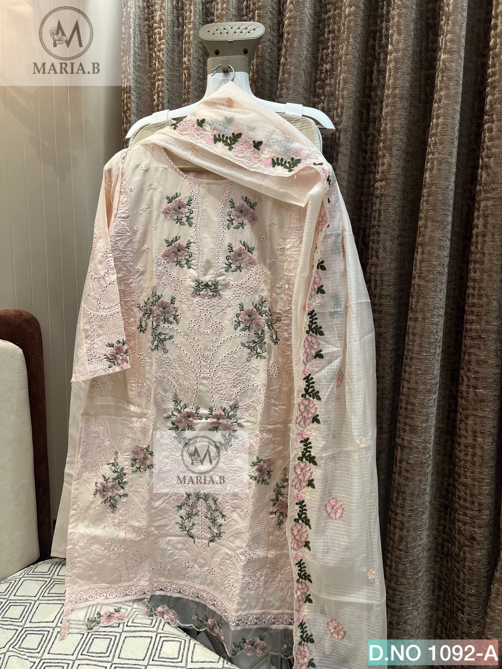 CHIKANKARI COTTON STITCHED (INNER STITCHED) WITH STITCHED COTTON BOTTOM WITH KOTA CHEX EMBROIDERY DUPATTA - Image 2