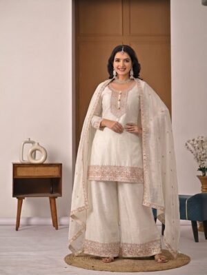 Launching New Designer Party Wear Look Top ,  Plazzo  and Dupatta