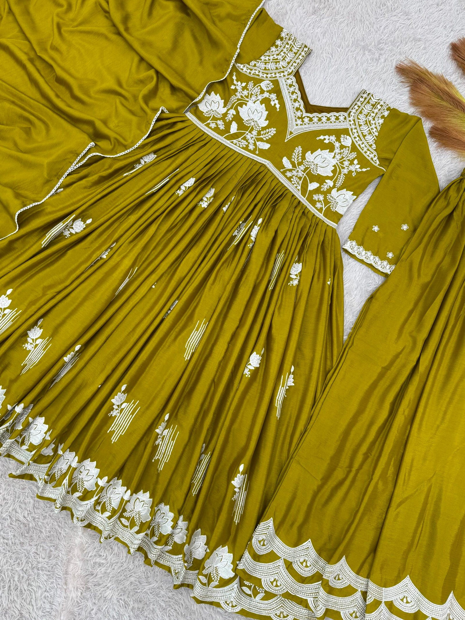 LAUNCHING TRADITIONAL COLLECTION 3 PIECE ANARKALI GOWN, PLAZZO WITH BEAUTIFUL DUPATTA - Image 2