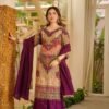 Elevate your festive wardrobe with this breathtaking 3-piece ethnic ensemble