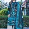Elegant Printed Suit Set in Soothing Blue Tones