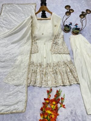 Alternative view of NEW ĐĚSIGNER PARTY WEAR TOP AND PLAZZO. WITH FANCY DUPPATA AND EMBROIDERY WORK