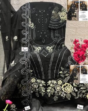Alternative view of Dinting chiffon Heavy  with heavy embroidery with Hand Khatl
