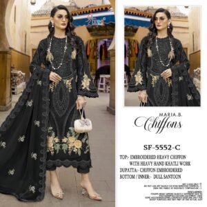 Dinting chiffon Heavy  with heavy embroidery with Hand Khatl