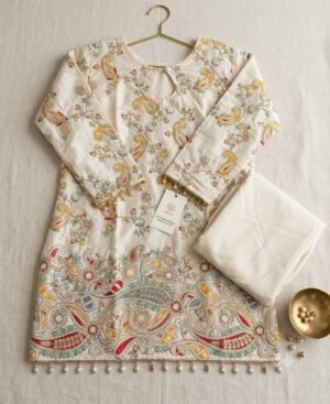 Alternative view of PRESERNTING NEW  STYLISH DESIGNER HEAVY  ROSE GOLD CODING EMBROIDERY WORK WID 8 NEEDLE DHAGA WORK