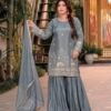 PRESENTING 3 PIECE STYLISH TOP, SHARARA AND DUPATTA WITH BEAUTIFUL EMBROIDERY SEQUENCE WORK