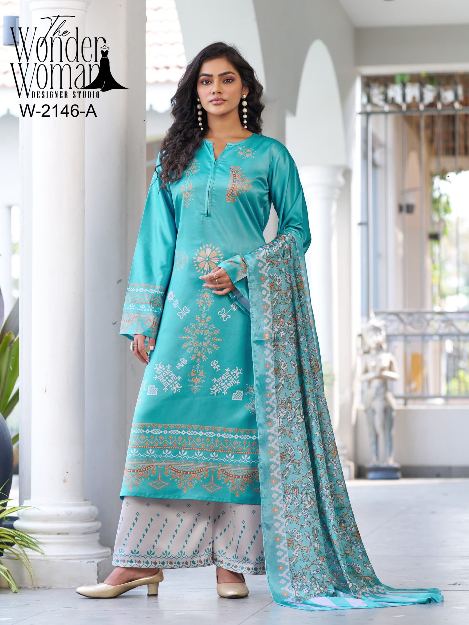 A timeless festive ensemble with elegant motifs, soft hues, and effortless grace—perfect for celebrating Eid in classic style with - Image 2