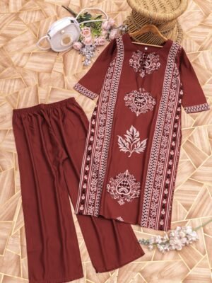 Alternative view of Fabric Description KURTI VATICAN PRINT