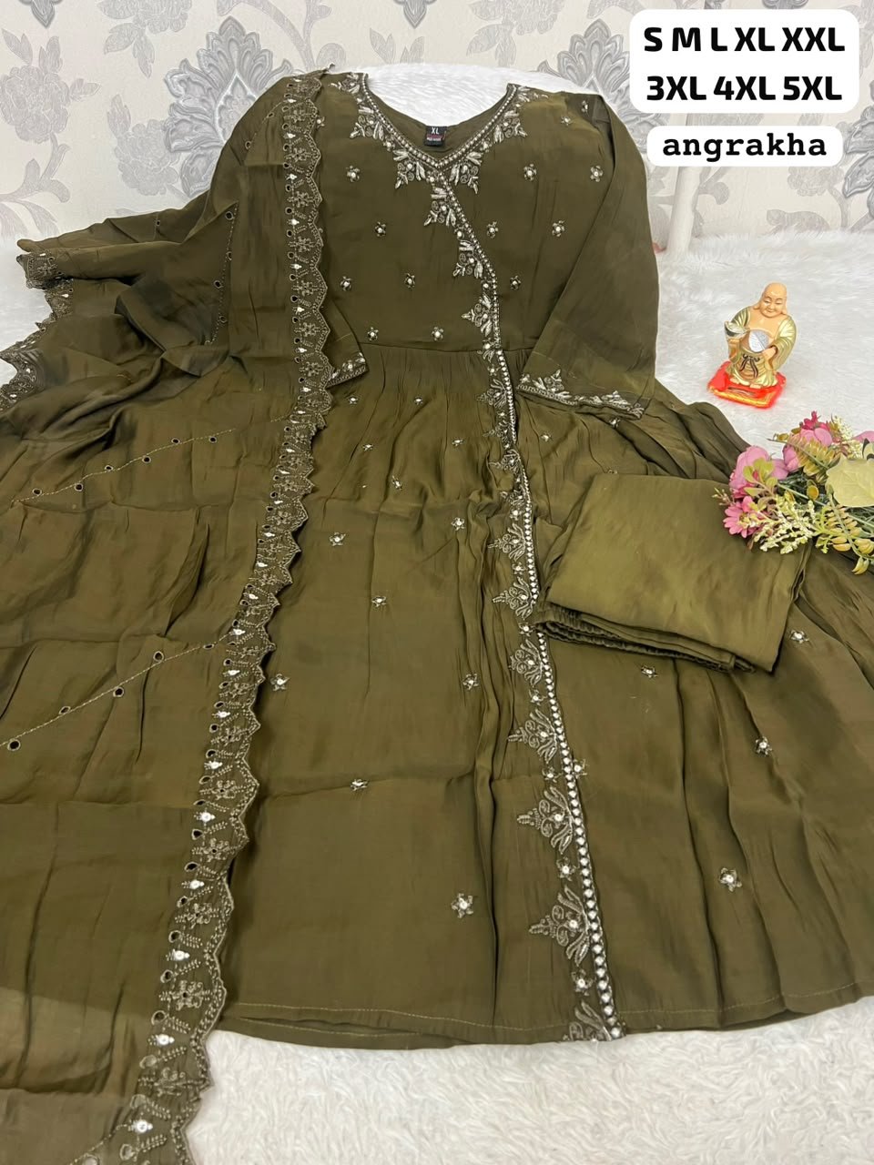 Get ready to turn heads with our stunning new launch! Introducing the royal and elegant ANGRAKHA ANARKALI SET a perfect blend of tradition and modern grace! - Image 7