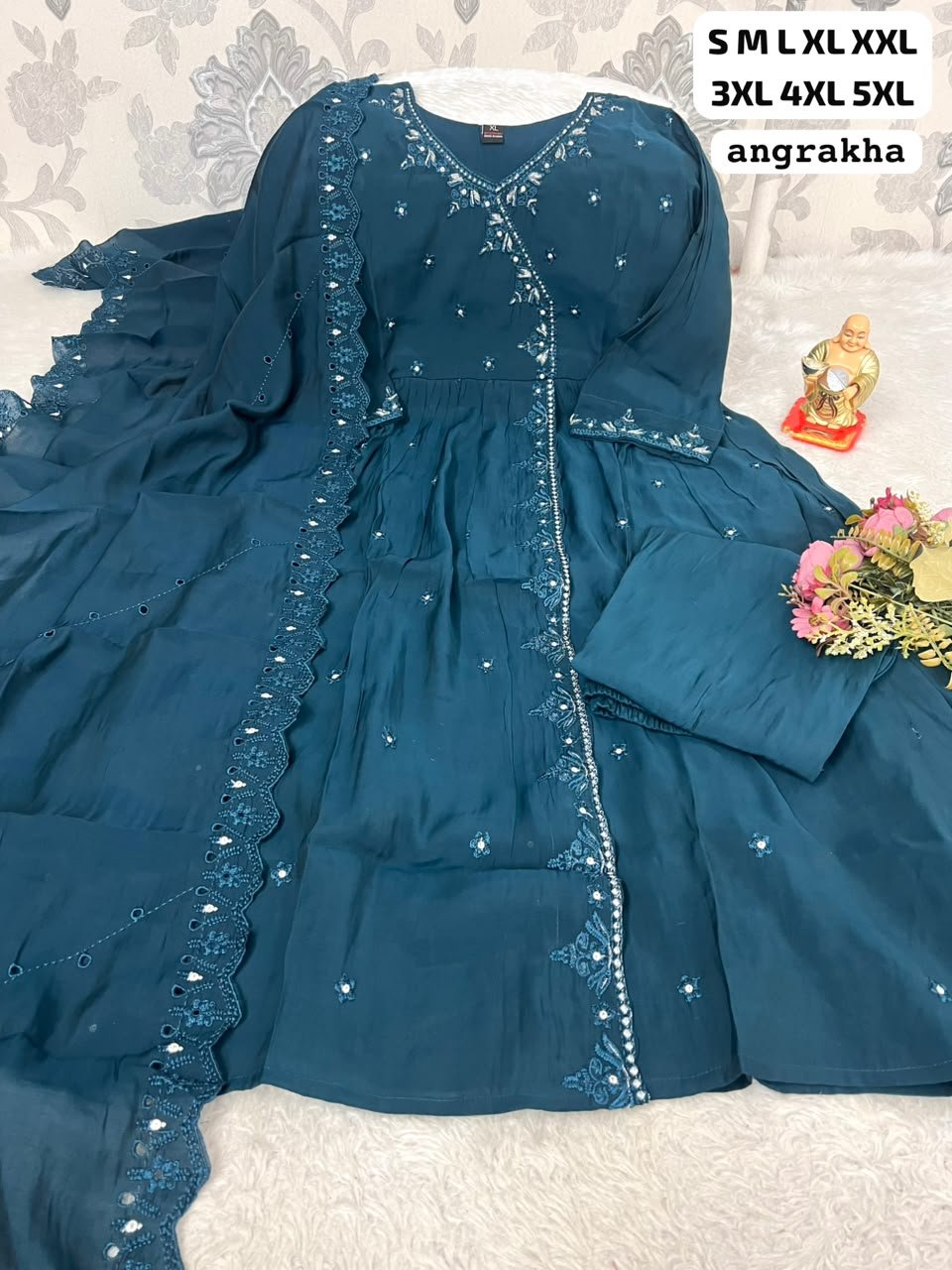 Get ready to turn heads with our stunning new launch! Introducing the royal and elegant ANGRAKHA ANARKALI SET a perfect blend of tradition and modern grace! - Image 5