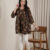 Product Title: Fuchsia Floral Lace-Up Kurti Overview